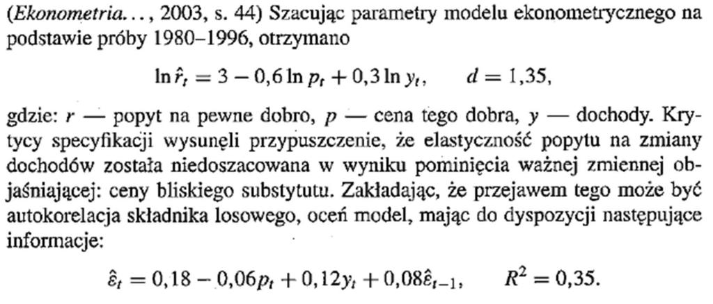 Test Durbina-Watsona i mno»nika