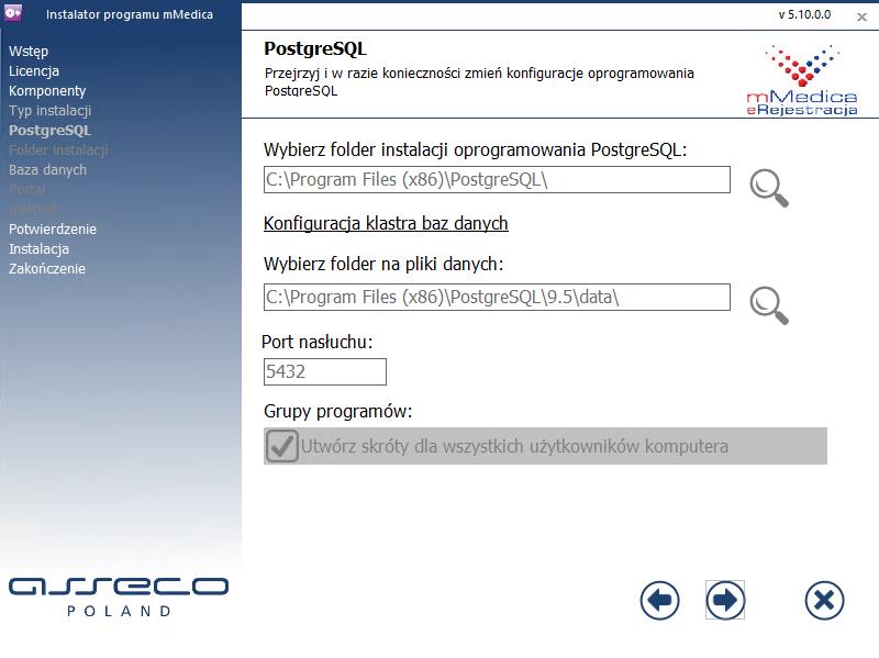 2. Architektura oraz wymagania 27 przypadku serwer PostgreSQL musi być tak skonfigurowany, aby zezwalać na komunikację z zewnątrz oraz sam port musi być odblokowany do komunikacji przychodzącej w