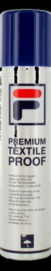 PREMIUM TEXTILE PROOF PREMIUM Proof przywraca lub utrzymuje wodoodporność technicznych tkanin membranowych Długotrwały efekt wodoodporność do 5x dłużej niż przy impregancji podczas prania (wash-in)