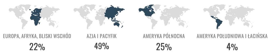 Nieco niższy udział, na poziomie 22% w globalnym rynku gier, ma region złożony z Europy, Afryki i Bliskiego Wschodu.