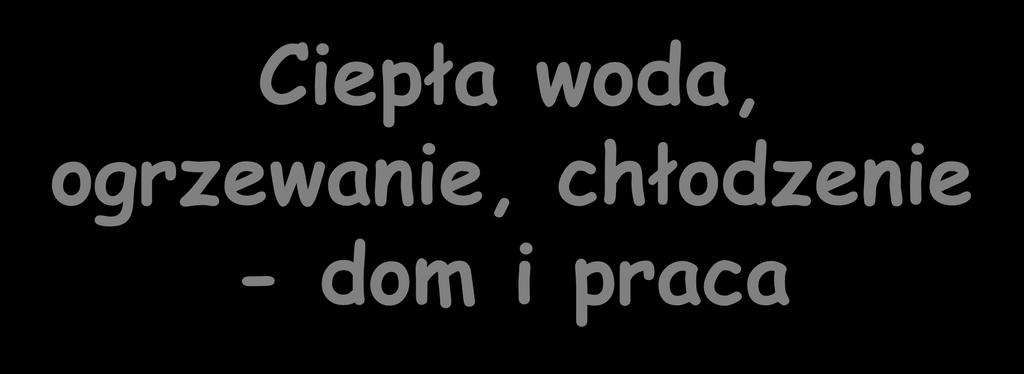 Ciepła woda, ogrzewanie, chłodzenie -