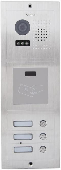 kamerą WBUDOWANY DWUSTREFOWY CZYTNIK RFID UNIQUE 125KHz Podświetlenie: 6 diod LED IR (podczerwień) Sterowanie elektrozaczepem z regulacją czasu otwarcia 1-99sek.