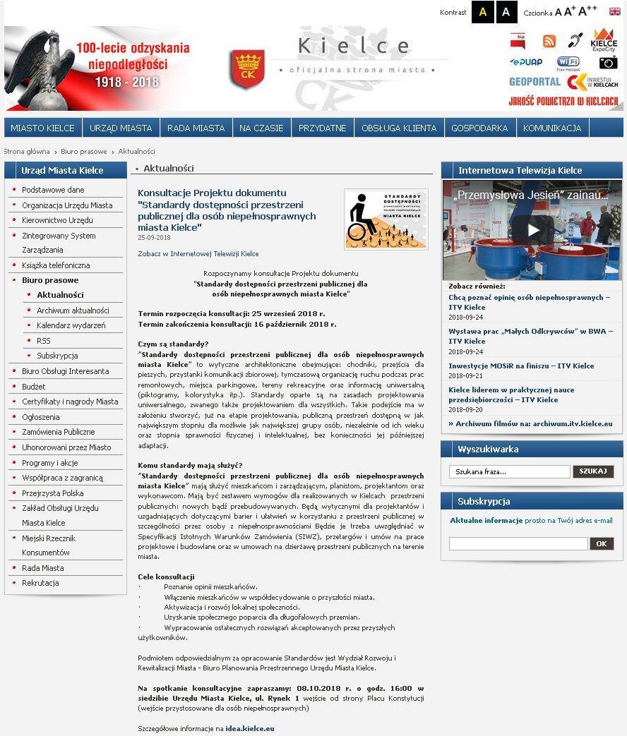 Strona internetowa Urzędu Miasta Kielce a także Informacje w regionalnym radio oraz na kanale itv Kielce 5.