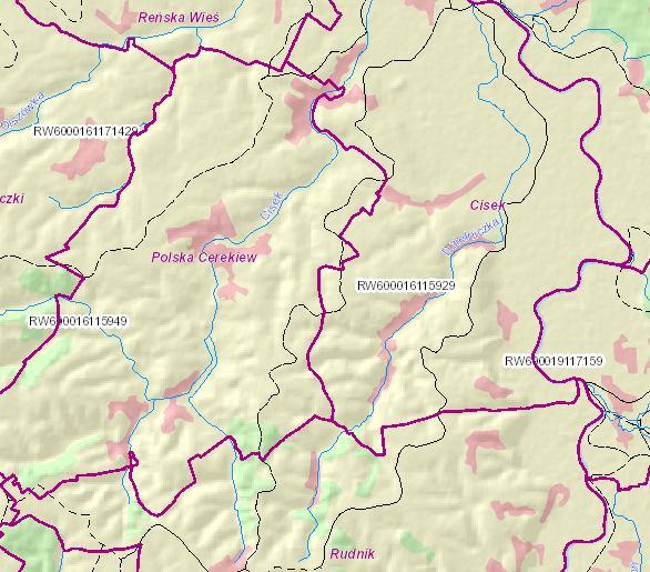 Rysunek 2. Jednolite Części Wód Powierzchniowych występujące na terenie Gminy Cisek Żródło: http://www.kzgw.gov.