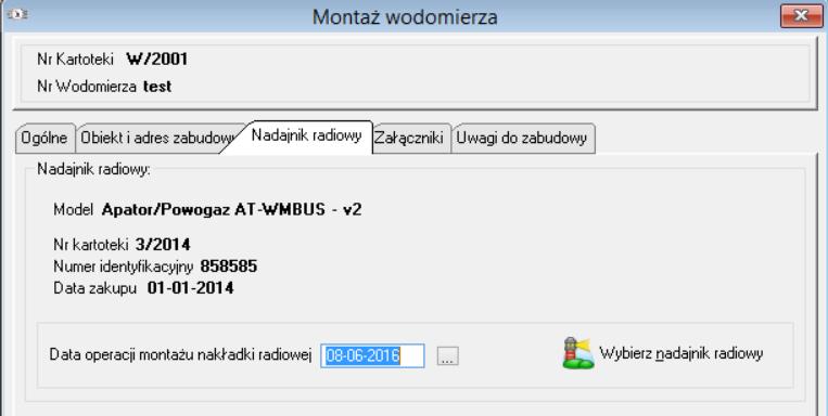 wprowadzana w momencie przyjęcia do ewidencji). Pole Położenie (poziome, pionowe) - służy do określenia sposobu zamontowania wodomierza.