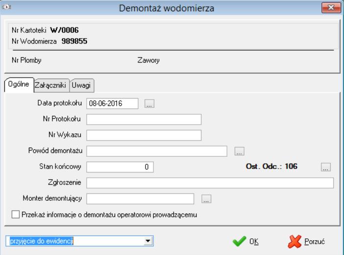 Należy po ustawieniu się na wybranej kartotece wybrać z menu kontekstowego operację MONTAŻ (Shift +F4).