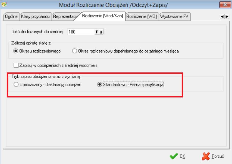 zapisywany w obciążeniach będzie numer aktualnie użytkowanego wodomierza. Zmodyfikowano operację Ustal obciążenie z wymianą wodomierza.