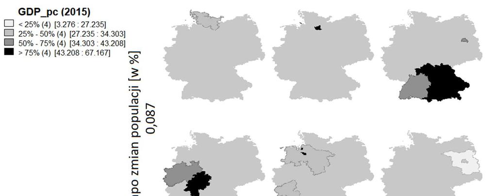 Regionalne zróżnicowanie poziomu PKB w Niemczech 201 Rys. 3.