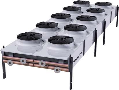 NEOSTAR 18 1250 kw Skraplacz z wentylatorem osiowym G³ówne zastosowania Ch³odzone powietrzem skraplacze NEOSTAR przeznaczone s¹ do zastosowañ ch³odniczych oraz klimatyzacji powietrza i monta u na