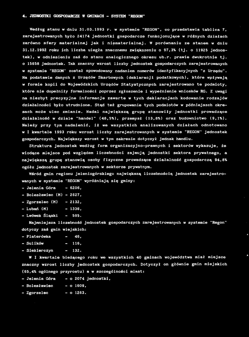 Na podstawe danych z Urzędów Skarowych (deklaracj podatkowych), które wpływają w forme kop do Wojewódzkch Urzędów Statystycznych zarejestrowano te podmoty, które ne dopełnły formalnośc poprzez