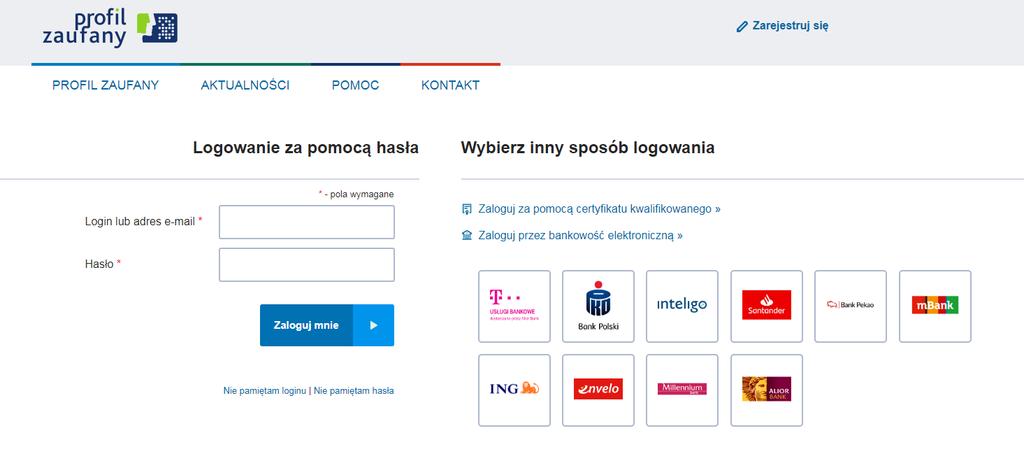 Wraz z rejestracją i utworzeniem konta w systemie Profil Zaufany automatycznie składany jest wniosek o profil zaufany.
