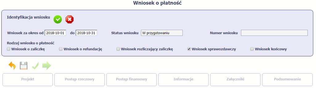 5. Wniosek o płatność końcową zaznaczasz kiedy rejestrowany wniosek o płatność jest ostatnim wnioskiem, rozliczającym Twój projekt.