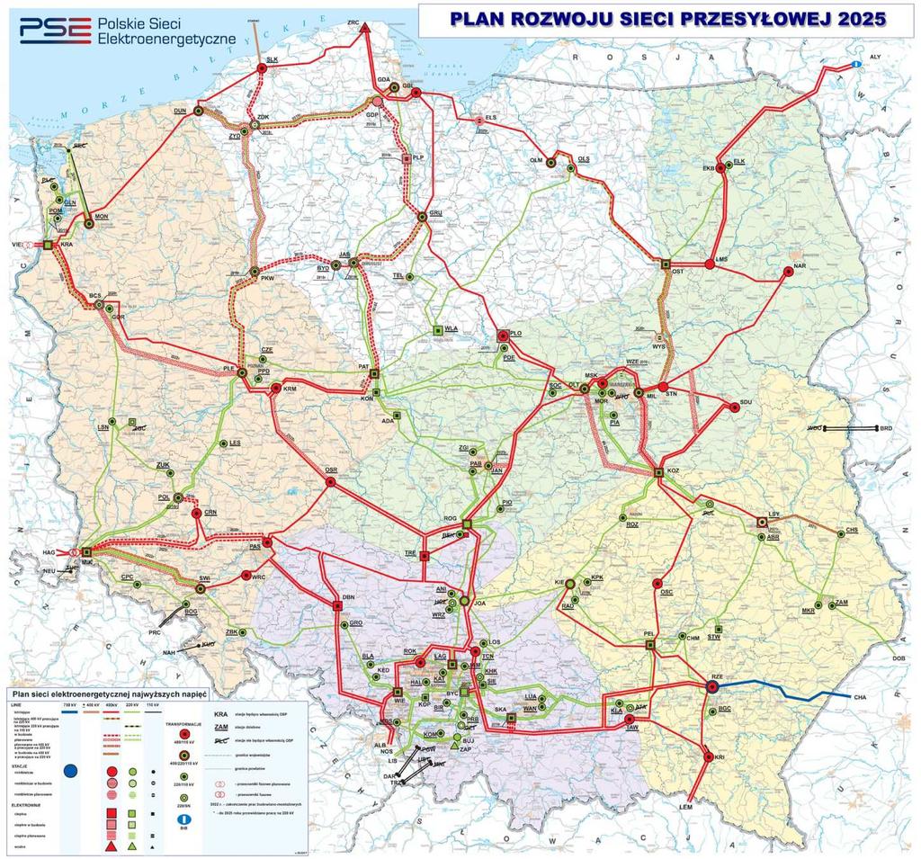 Plan rozwoju sieci przesyłowej 2027 Gmina Izbicko Rys.1. Plan sieci elektroenergetycznej najwyższych napięć Źródło: http://www.pse.pl TAURON Dystrybucja S.A. Decyzją z dnia 31 grudnia 2010 r.