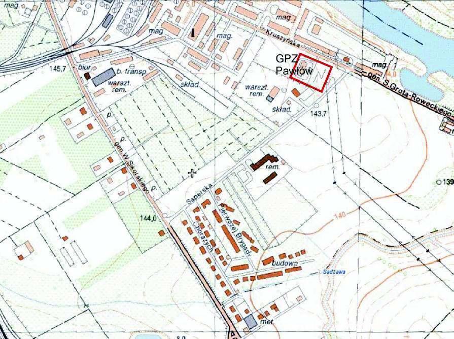 transformatory najwyższych napięć o mocy: TR1 25 MVA, TR2 25 MVA.