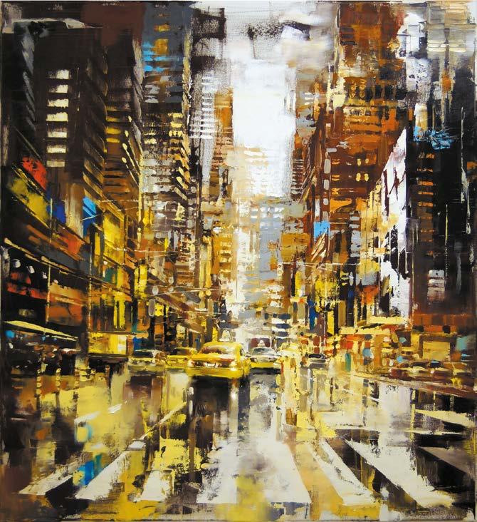 1 BARTŁOMIEJ KOTER (ur. 1984) The streets: traffic jam, 2016 r. olej/płótno, 110 x 100 cm sygnowany p.