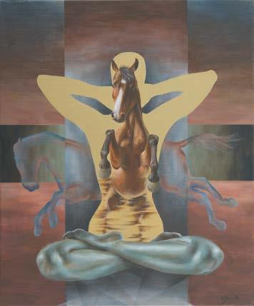 (kosińska) "pragnę" 2015 80 x 60 cm' 78 MICHAŁ SPRYSZYŃSKI (ur. 1987) Stoję na koniu tyłem, 2016 r.