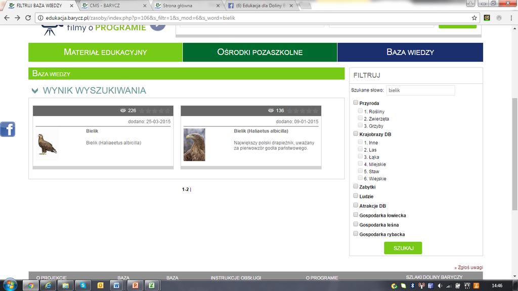 PROMOCJA OFERTY OŚRODKÓW Serwis edukacja.barycz.