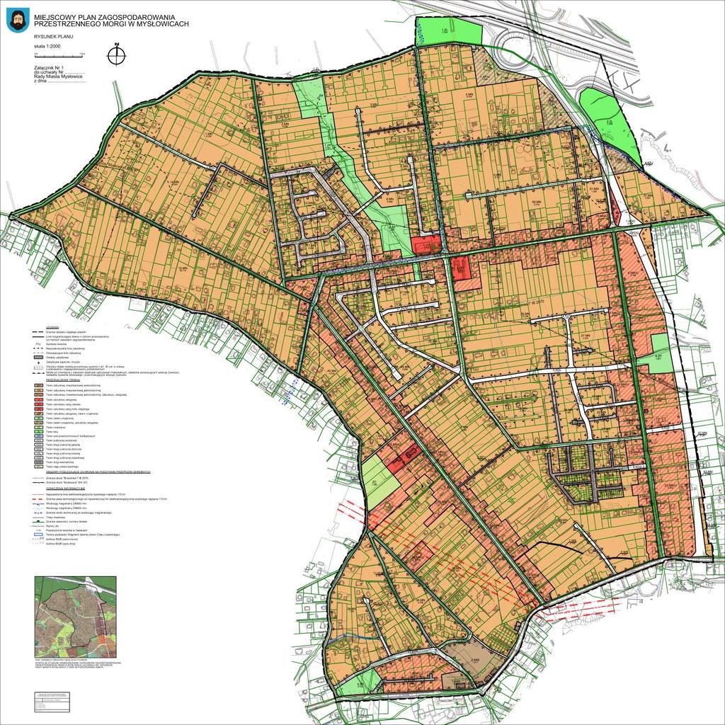 12) WS - teren wód powierzchniowych śródlądowych; 13) KDA - teren publicznej autostrady; 14) KDG - teren drogi publicznej głównej; 15) KDZ - teren drogi publicznej