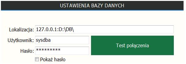 Jeśli usługa działa (rysunek 4) po wybraniu przycisku USTAWIENIA wyświetlone zostanie okno konfiguracji jak na rysunku 5.