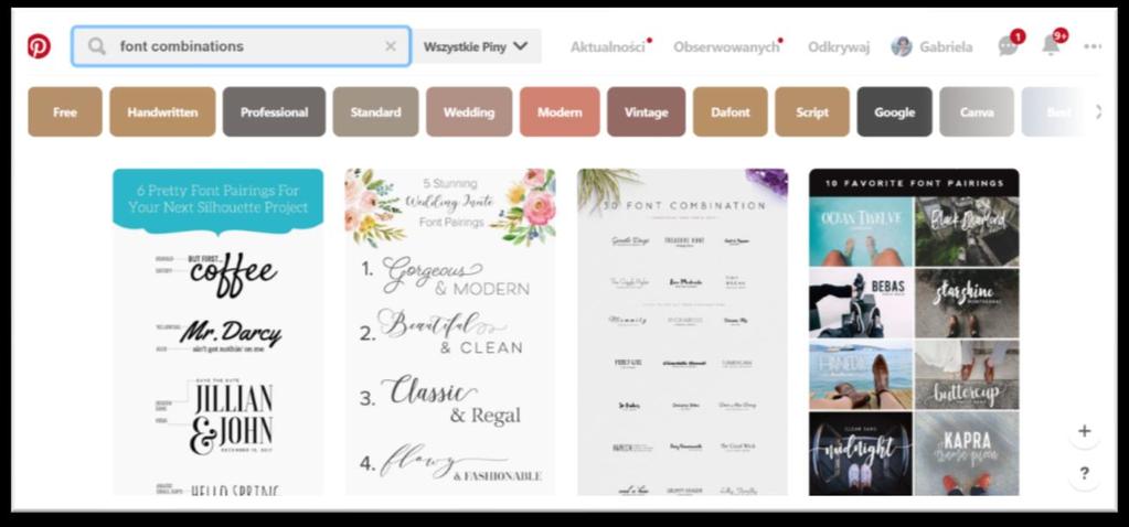 FONT COMBINATIONS Warto stosować kombinację dwóch lub nawet trzech fontów: -