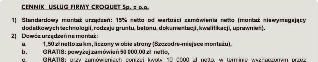 135,00 166,05 OG-1006 Furtka CROQUET (zawiasy