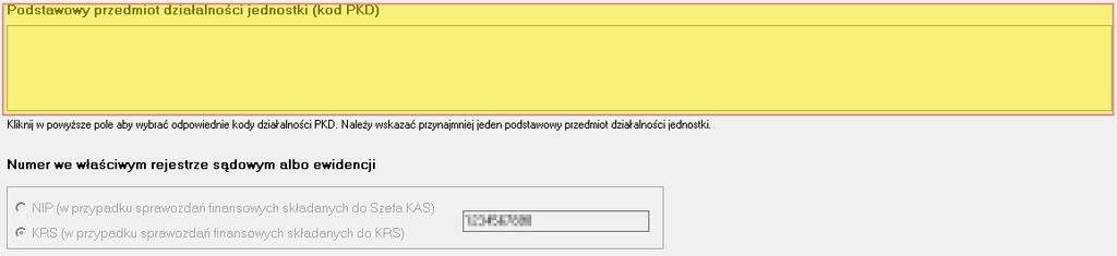 Pola Data sporządzenia sprawozdania finansowego oraz Nazwa firmy są nieedytowalne dane są pobierane z okienka Dane ogólne i tam można je zmieniać.