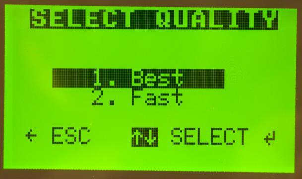 MEASURE" Kolejny ekran "SELECT