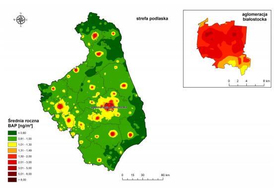 poziomów celów długoterminowych dla ozonu, według kryterium ochrona zdrowia, w strefach aglomeracja białostocka i strefa podlaska oraz według kryterium ochrona roślin - w strefie podlaskiej,