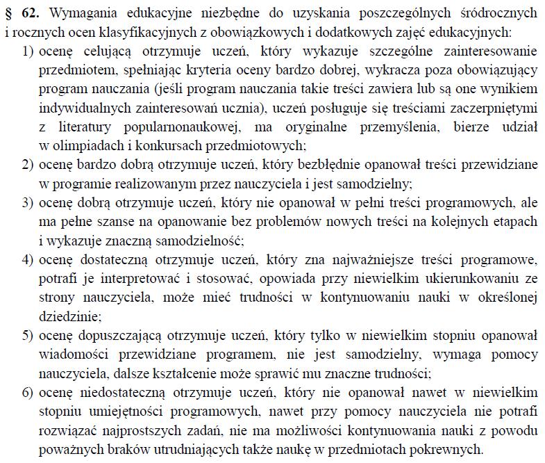 STOPIEŃ NIEDOSTATECZNY OTRZYMUJE UCZEŃ, KTÓRY: nie prowadzi systematycznie zeszytu przedmiotowego, nie rozumie i nie potrafi korzystać z podręcznika; nie opanował wiadomości i umiejętności