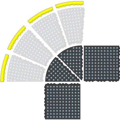 współczynnik antypoślizgowości: R9 według norm DIN51130; wymiar: kątowy; długość: 91 cm Łuk zewnętrzny 440393 Łuk zewnętrzny służący do ułożenia maty w kształty łukowe, powierzchnia w kształcie