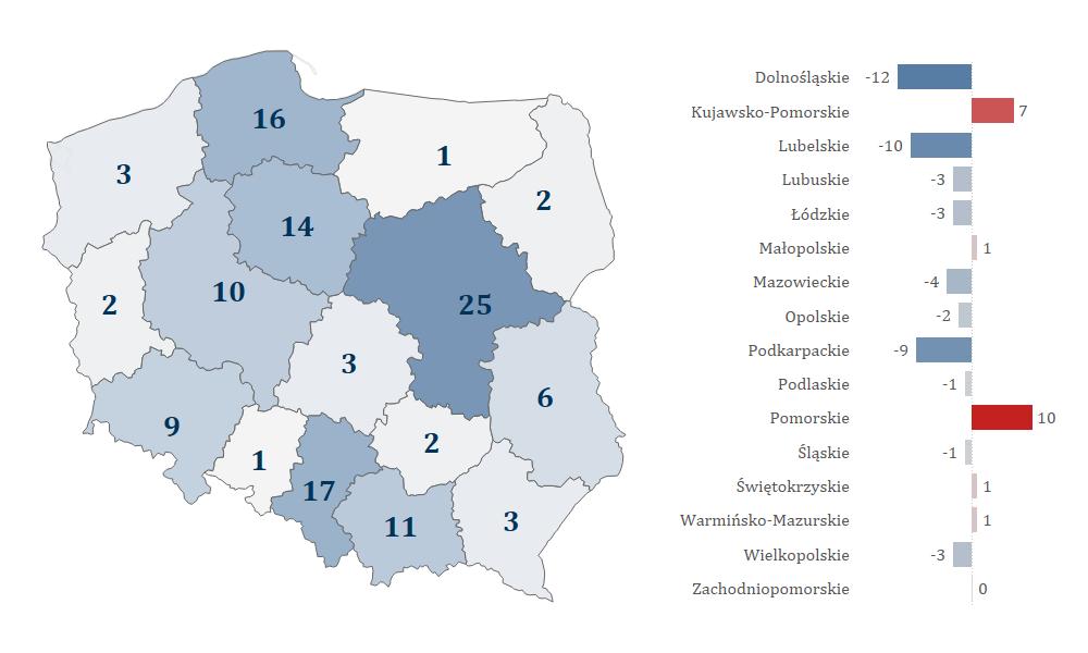 11 Liczba odnotowanych NOP u dzieci w wieku 6-19 lat na tle województw w 2016 r.