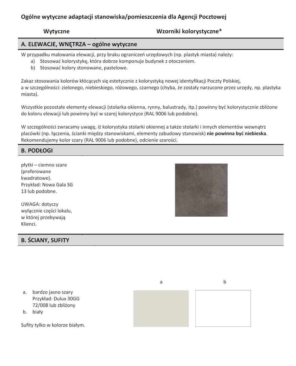 KONCEPCJA W ZAKRESIE KOLORYSTYKI POMIESZCZEŃ I ELEMENTÓW
