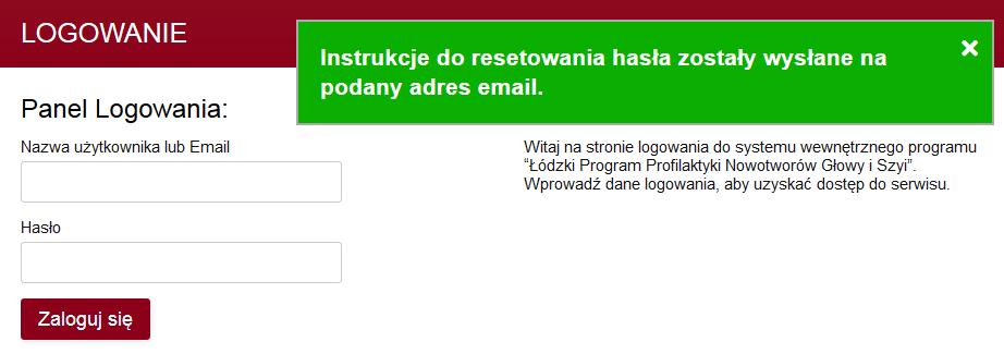 3. Po wypełnieniu formularza na stronie pojawi się komunikat potwierdzający na zielonym tle (Rys. 7). Rys. 7: Komunikat potwierdzający wypełnienie formularza. 4.