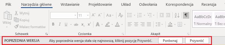 Po wyborze wersji pliku klikając link z datą mamy możliwość podejrzenia zawartości wybranej wersji pliku.