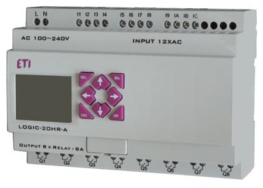 Właściwości - Maksymalna rozbudowa systemu do 44 we/wy zawierająca 3 moduły po 8 punktów (4 wejścia, 4 wyjścia), 1 moduł analogowy wejściowy, 1 moduł temperatu- rowy (PT-100), 2 moduły analogowe