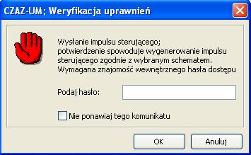 Stan wymagany do wejścia w opcję sterowania przekaźnikami wyjściowymi AWARIA - uszkodzenie zespołu CZAZ We_zd: Rys. 44.