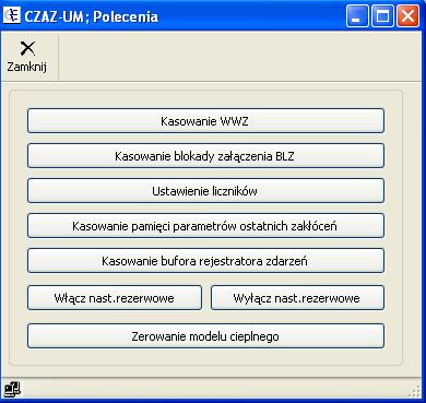 Opcja Testy Aplikacja umożliwia użytkownikowi testowanie obsługiwanych urządzeń w postaci testów wejść i wyjść dwustanowych oraz istnieje możliwość wyeksportowania pliku serwisowego do pliku.