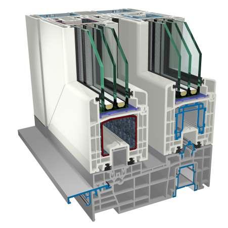 PRZENIKANIA CIEPŁA Uw 0,8 W/m K TŁUMIENIA HAŁASU Rw 0-48 db ULTRALINK Produkt dostępny w technologii UltraLink przy zastosowaniu okleiny imitującej drewno.