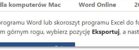 Office) do formatu PDF jest dokładnie