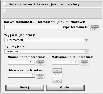 4 Konfiguracja funkcji WPX - Termostat W pierwszej kolejności należy odnaleźć przycisk WPX na liście urządzeń magistrali TUKAN w tym celu powtórz kroki -4 z punktu 4.