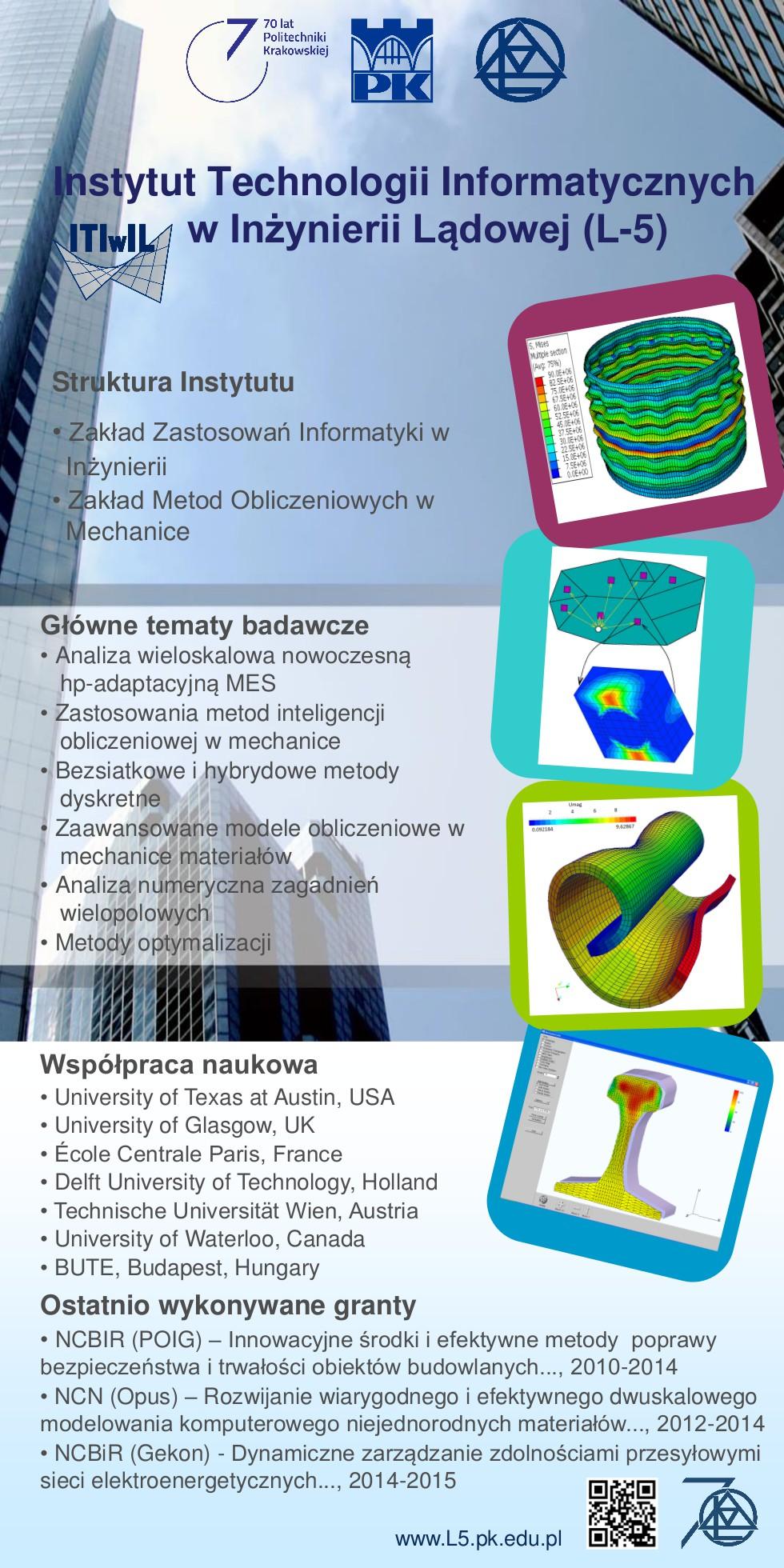 Instytut Technologii Informatycznych w Inżynierii Lądowej (L-5) powstał w