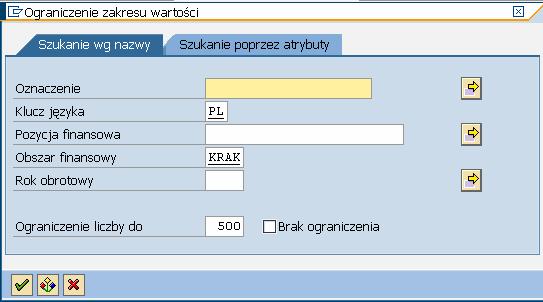 Pozycja finansowa (1) Jeśli chcesz zawęzić obszar wyszukiwania, wpisz w polu Oznaczenie