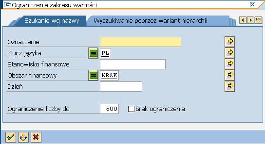 Stanowisko finansowe (1) 14. Kliknij, aby wybrać kryterium (zakładkę) wyszukiwania.