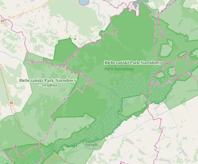 Rysunek 15. Teren gminy a Biebrzański Park Narodowy Źródło: http://geoserwis.gdos.gov.