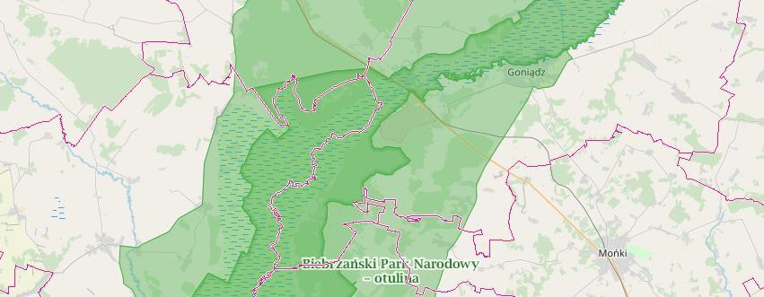 charakterze naturalnym, pełniącej rolę otuliny górnej części Biebrzańskiego Parku
