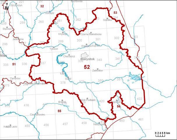 Rysunek 7. Lokalizacja JCWPd nr 52 Źródło: https://www.pgi.gov.pl/ W piętrze wodonośnym czwartorzędu na obszarze JCWPd 52 wyróżniono 3 główne piętra wodonośne.