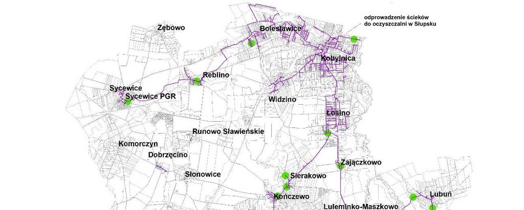 Działalność związaną z odprowadzeniem ścieków Wodociągi Słupsk Sp. z o.o. prowadzi na terenie miasta Słupska, gminy Kobylnica oraz gminy Słupsk.