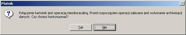 5.2.12.2 Ręczne łączenie kartotek ubezpieczonego Jeżeli program nie wykryje kartotek, które powinny być połączone, a mamy pewność, że istnieją takie kartoteki, to należy je połączyć samodzielnie.