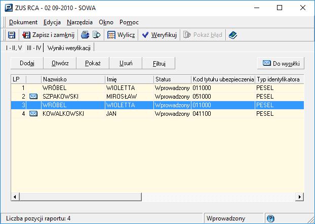 Jeśli zaznaczony blok ma status Do wysyłki (w drugiej kolumnie jest ), to polecenie w menu Narzędzia i na przycisku ma nazwę Nie wysyłaj.