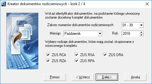 Rysunek 71. Okno: Kreator dokumentów rozliczeniowych krok 2/4 4.